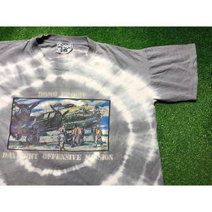 Vintage 90s Bomb Boogie Military Air Force Men's Single Stitch Tye Die Tee Large